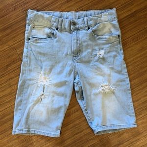 H&M &Denim Slim Fit Distressed Jean Shorts 12-14 Y